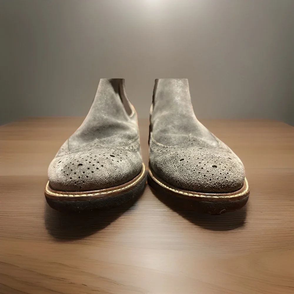 Martin Dingman Blue‎ Ridge Suede Chelsea Boots Size 9 Mens Wingtips